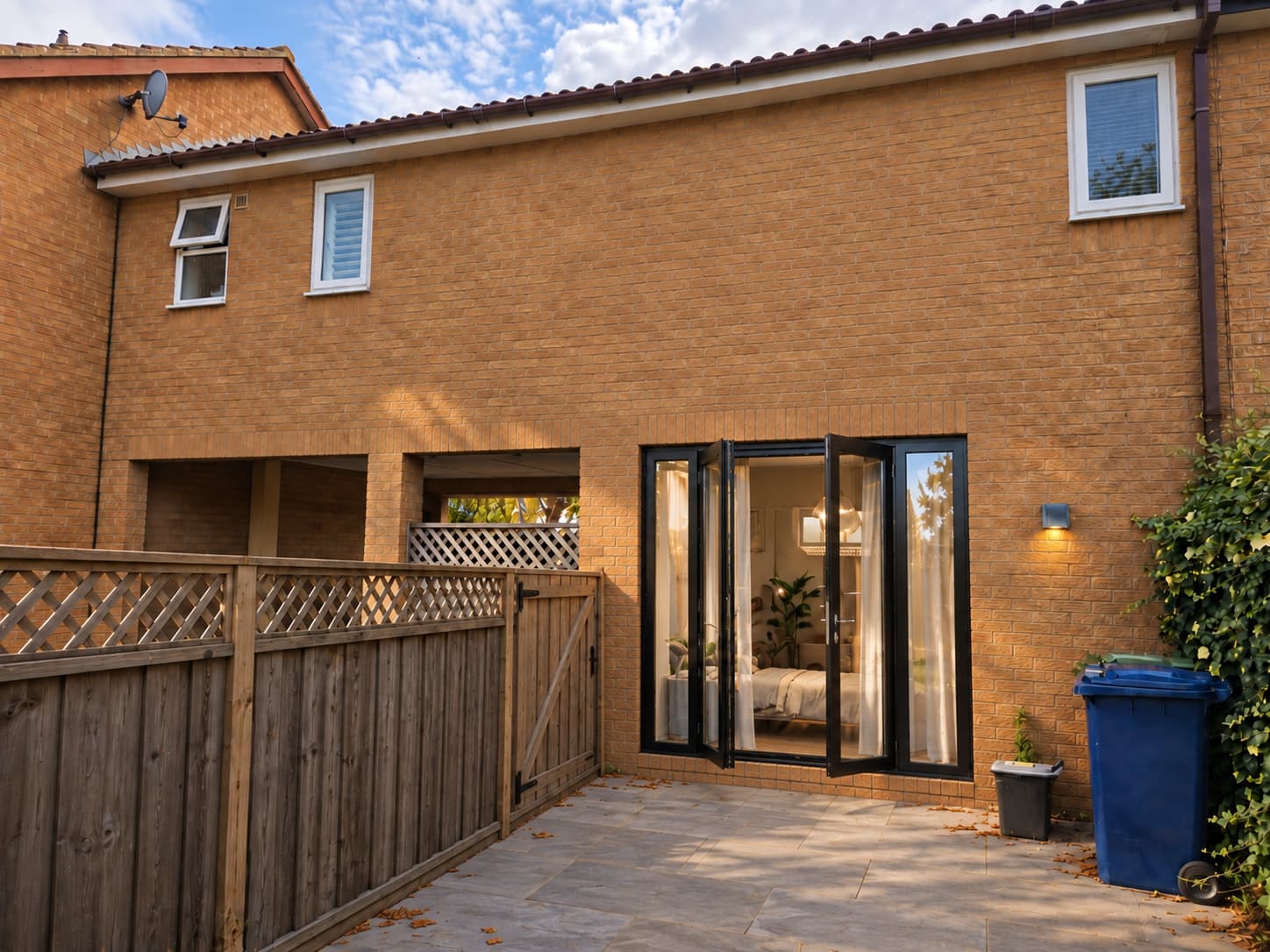 Aligned Patio Gate and Raised French Doors
