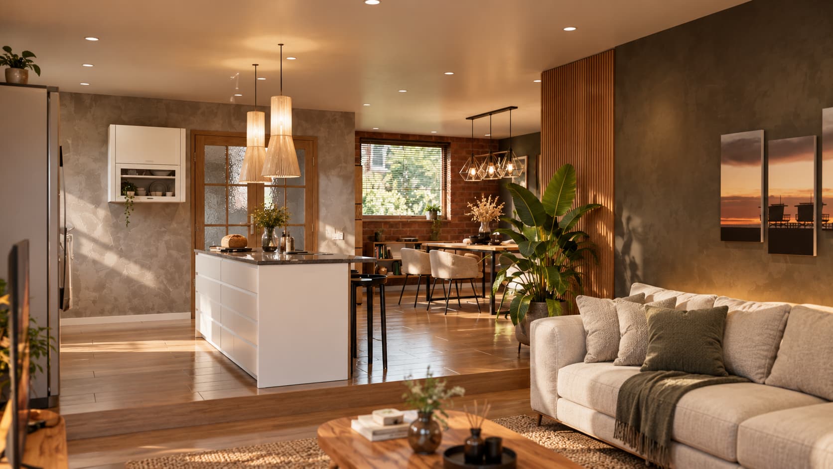 Warm Scandinavian Open-Plan Interior (1)